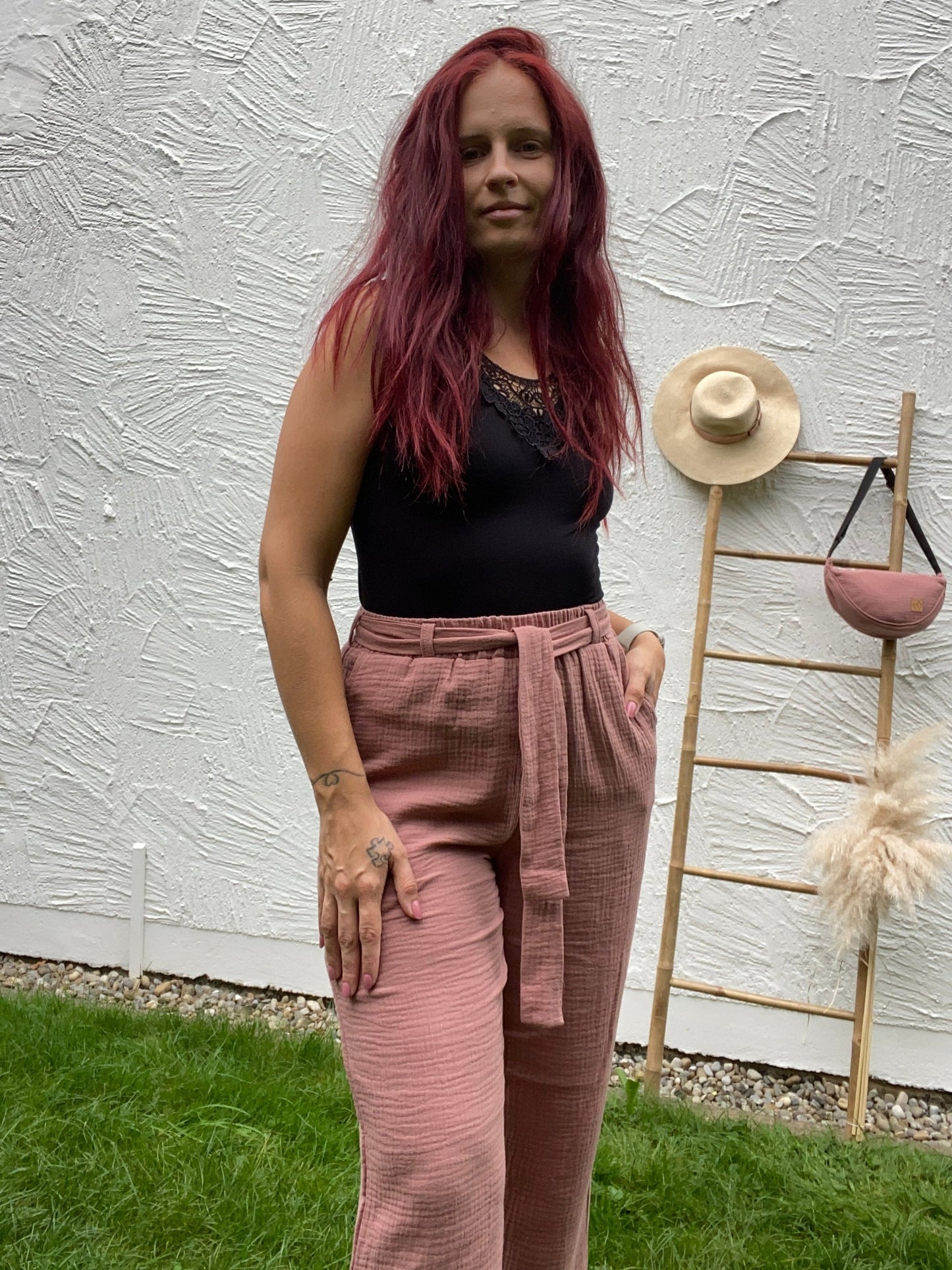Damen-Musselin-Hose