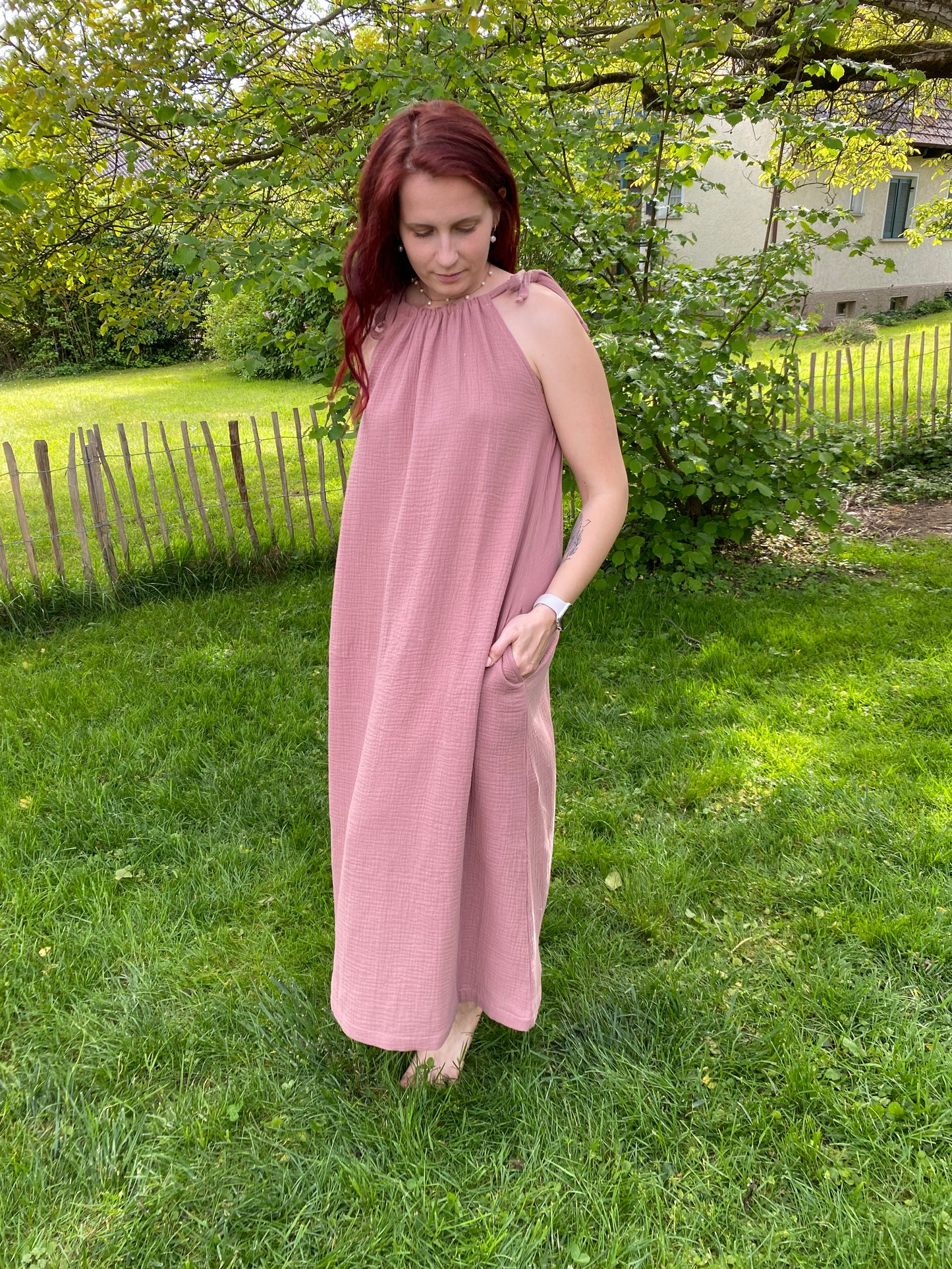 Belia Musselin-Damenkleid Ärmellos